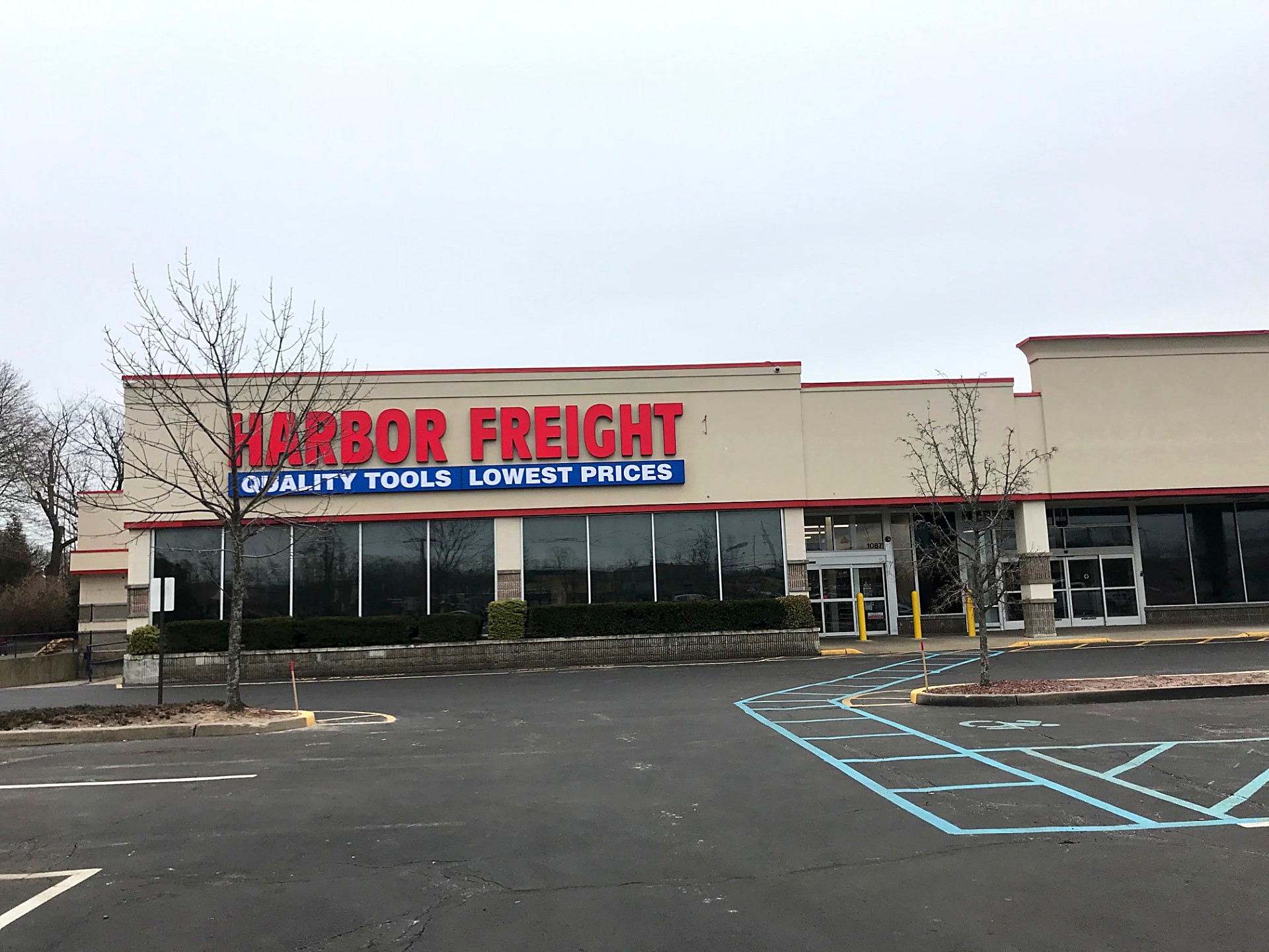 Harbor Freight Tools retail storefront exterior after build-out