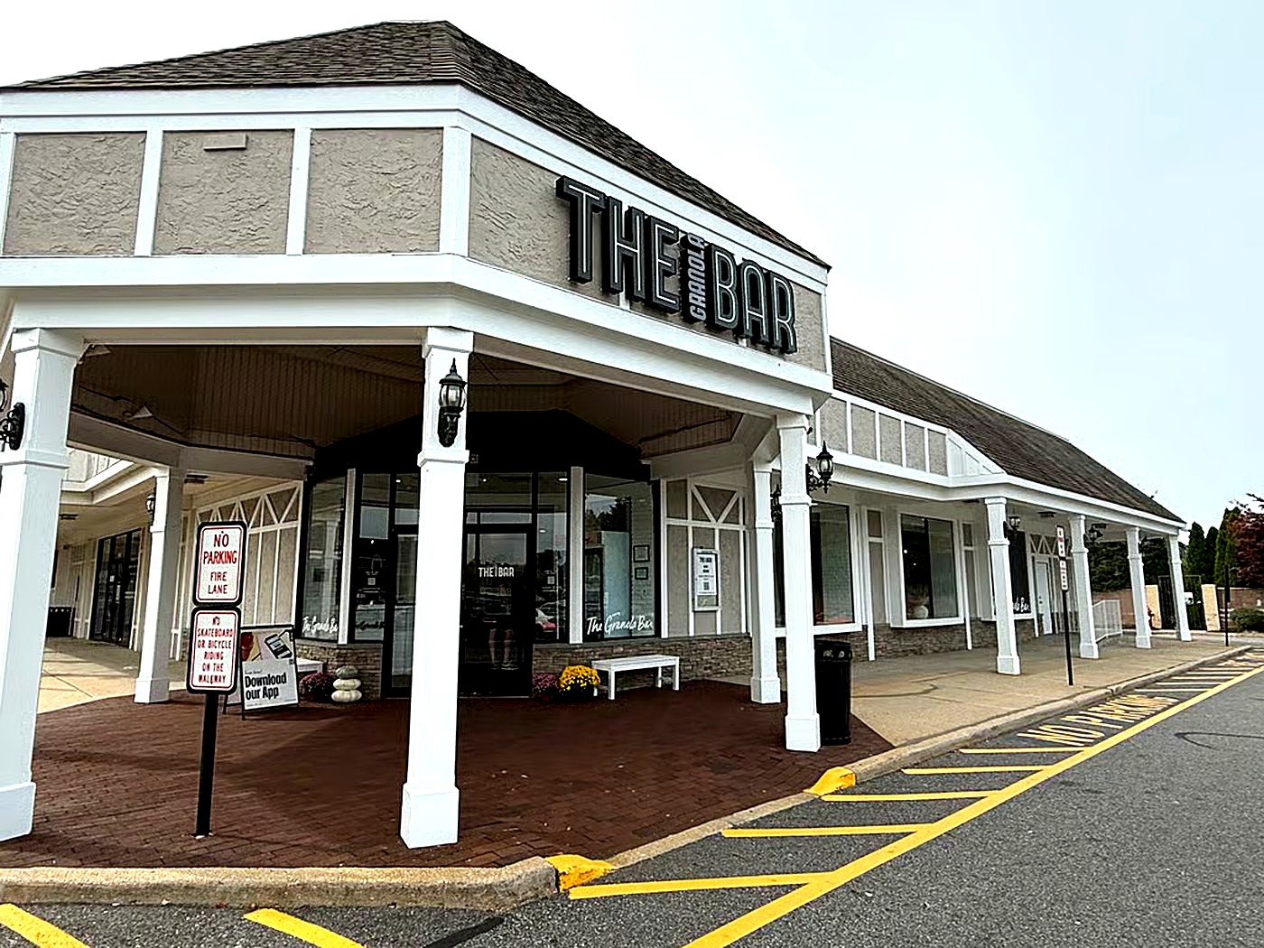 The Granola Bar restaurant exterior with new columns, trim and canopy